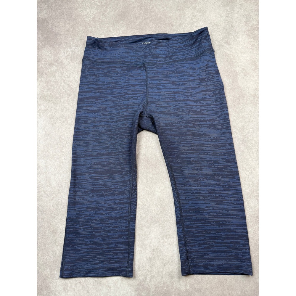 Outdoor Voices Women XL‎ Blue Heathered Cropped Leggings Athleisure Workout Gym
